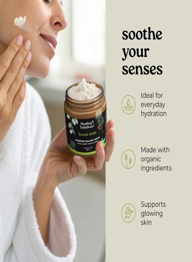 Healing Solutions - Whipped Tallow Balm, Eucalyptus, Peppermint & Cedarwood, 100% Grass Fed/Grass Finished Beef Tallow w/Organic Jojoba & Manuka Honey for Skin, Face & Body Moisturizer, Made in USA - Image 2